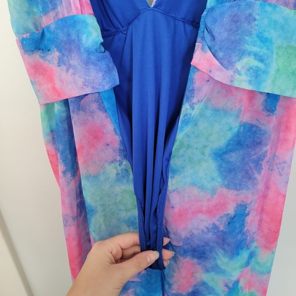 Lilys Kloset Tie Dye V Neck Dress - Picture 6 of 6